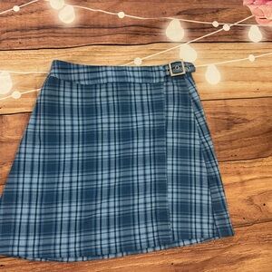 Brandy Melville Plaid Blue Skirt One Size
